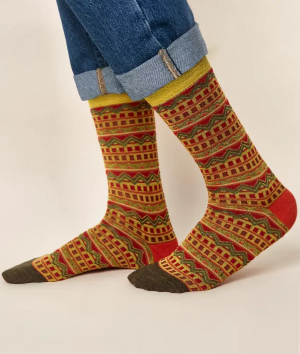 Stripes jacquard men socks