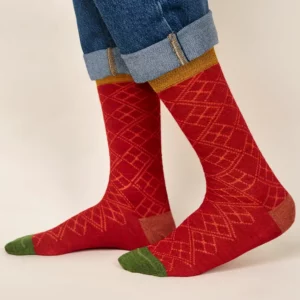 Bi Clolour jacquard mens socks