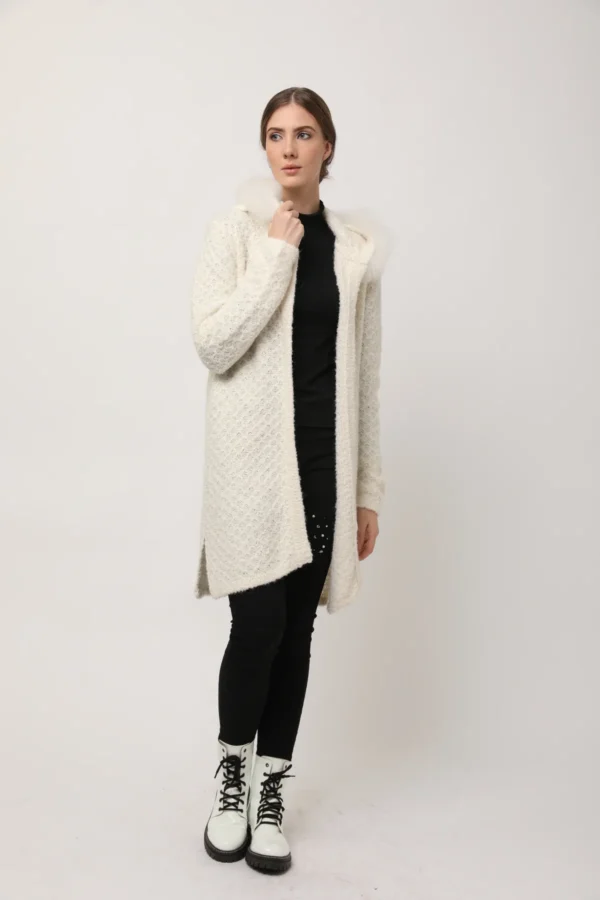 Winter white alpaca coat