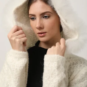 Winter white alpaca coat